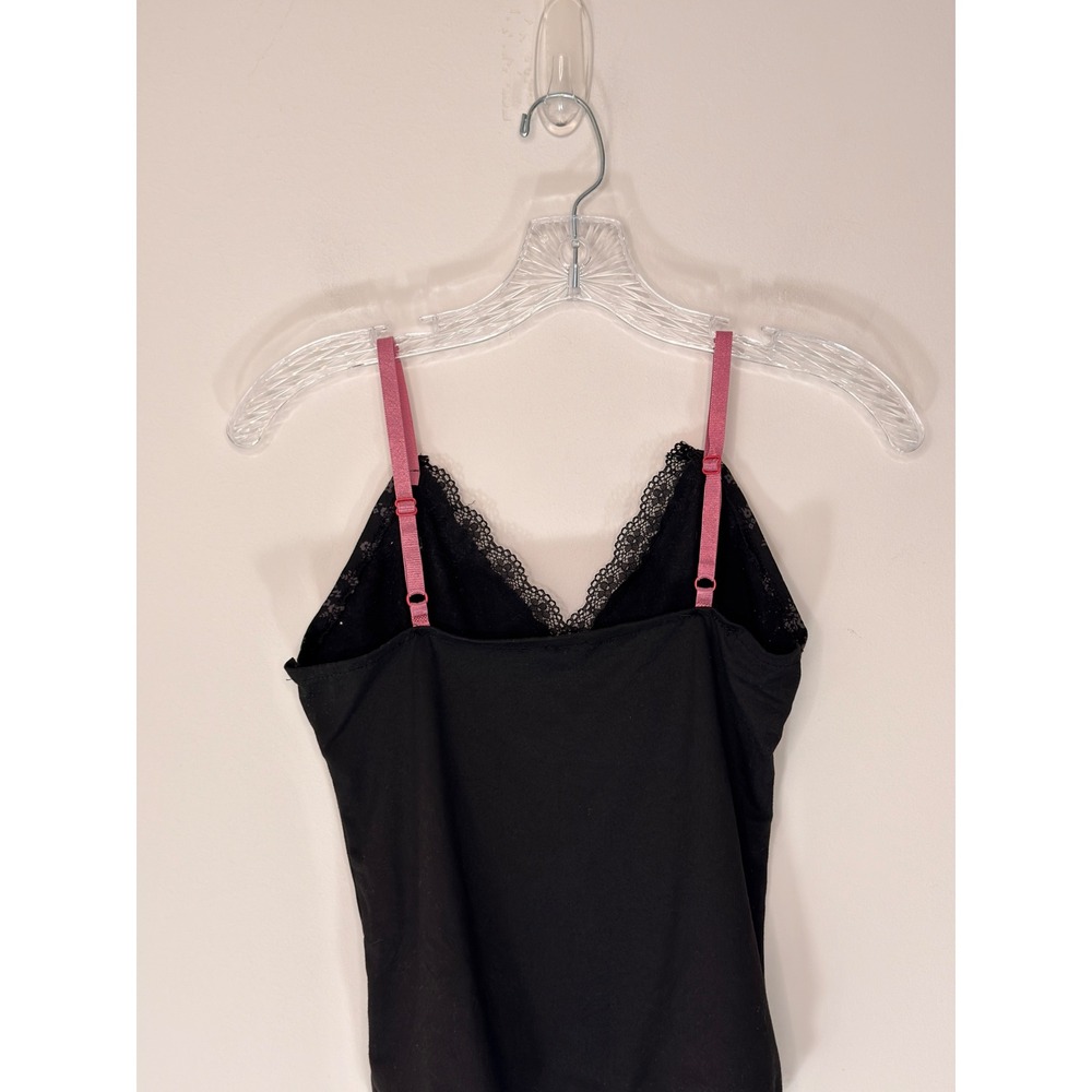 Women's Lace Trim Tank Top Black Bow Floral Babydoll Coquette Whimsigoth Small - Picture 10 of 14